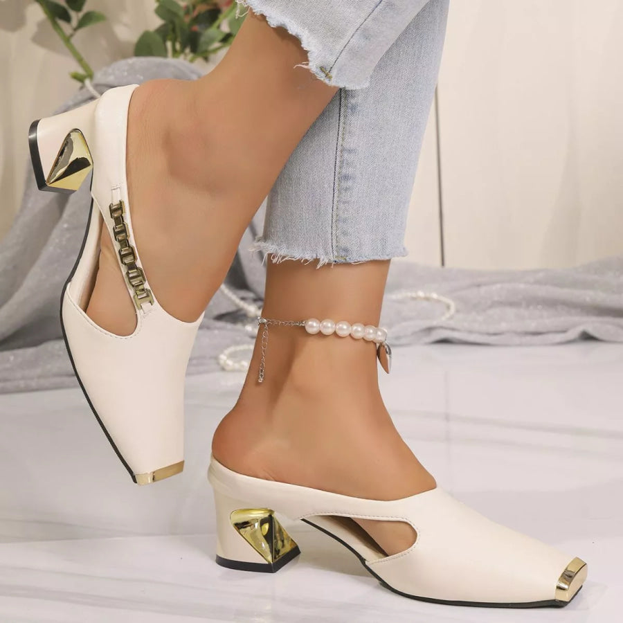 Square Toe Block Heel Sandals Apparel and Accessories