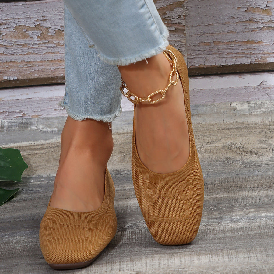 Square Toe Flat Slip-Ons Apparel and Accessories