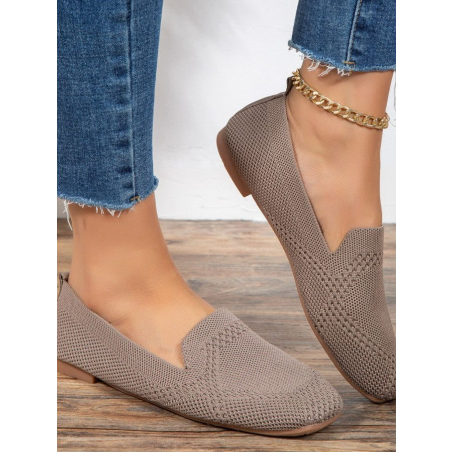 Square Toe Flat Slip-Ons Apparel and Accessories