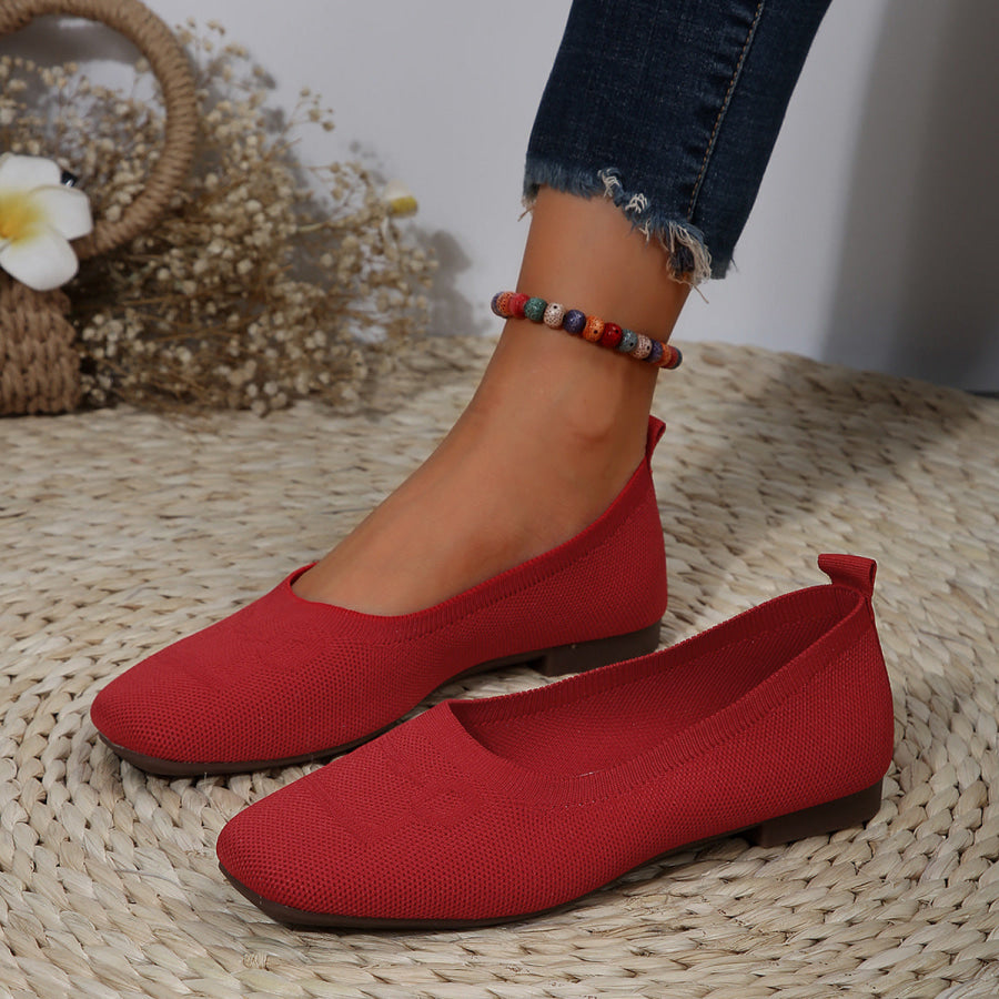 Square Toe Flat Slip-Ons Apparel and Accessories