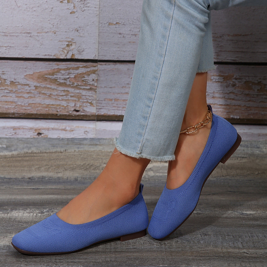 Square Toe Flat Slip-Ons Apparel and Accessories