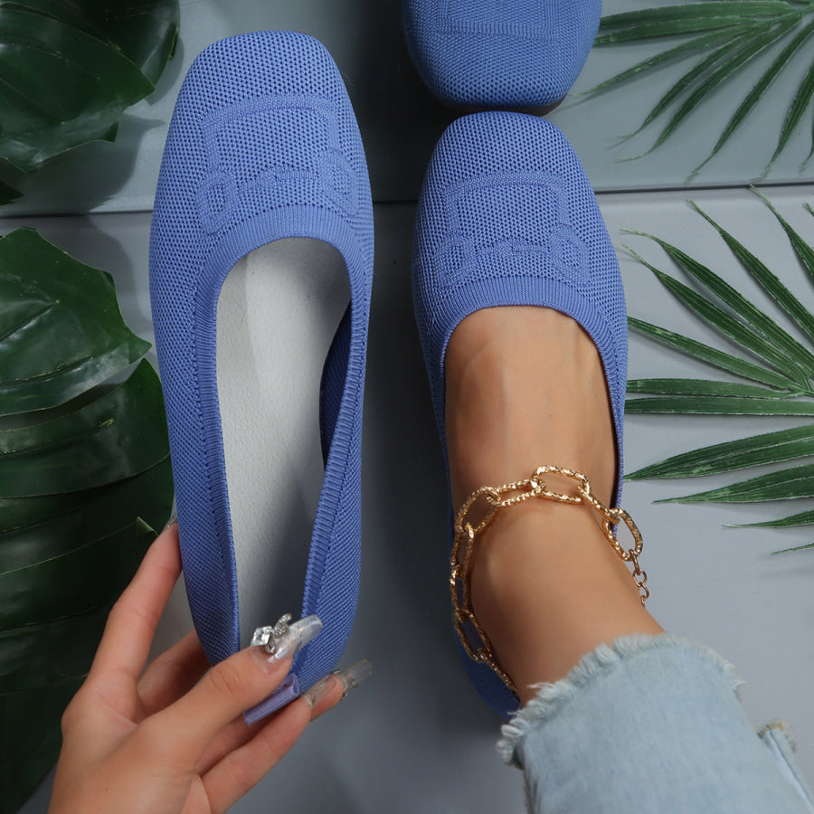 Square Toe Flat Slip-Ons Apparel and Accessories