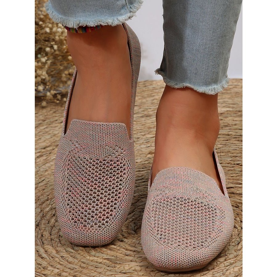 Square Toe Flat Slip-Ons Apparel and Accessories
