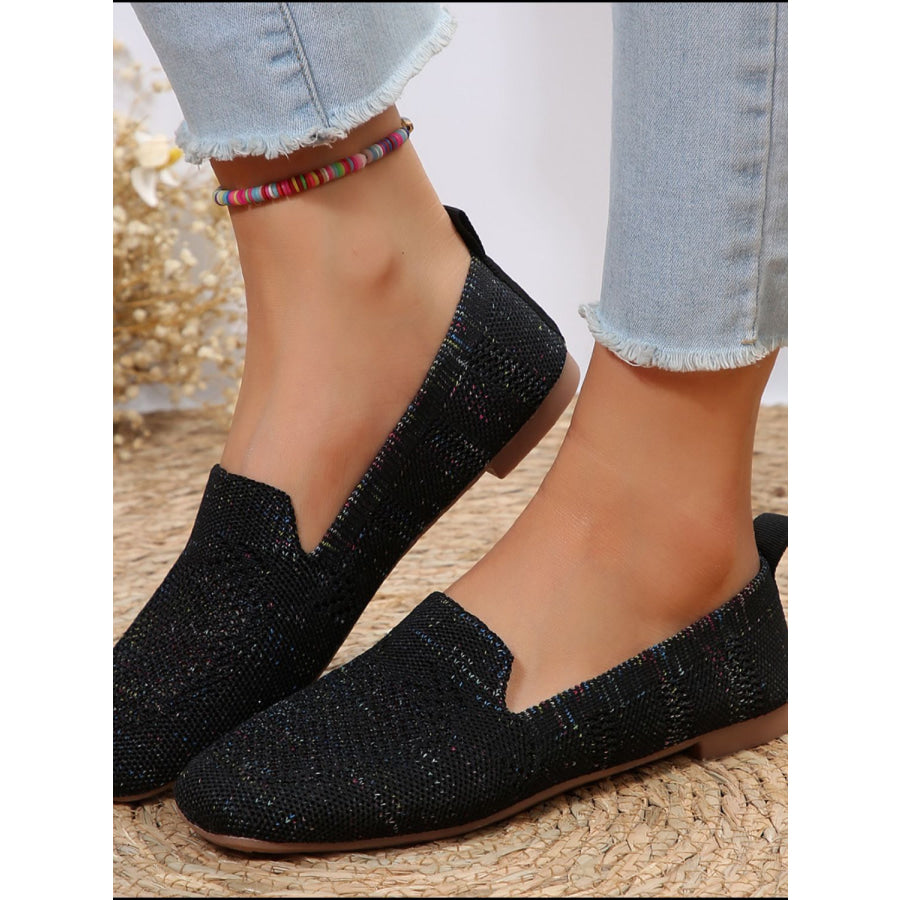 Square Toe Flat Slip-Ons Apparel and Accessories