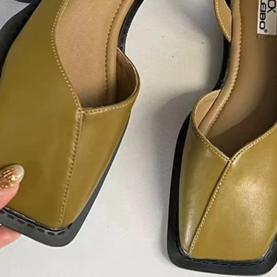 Square Toe Flats Sandals Apparel and Accessories