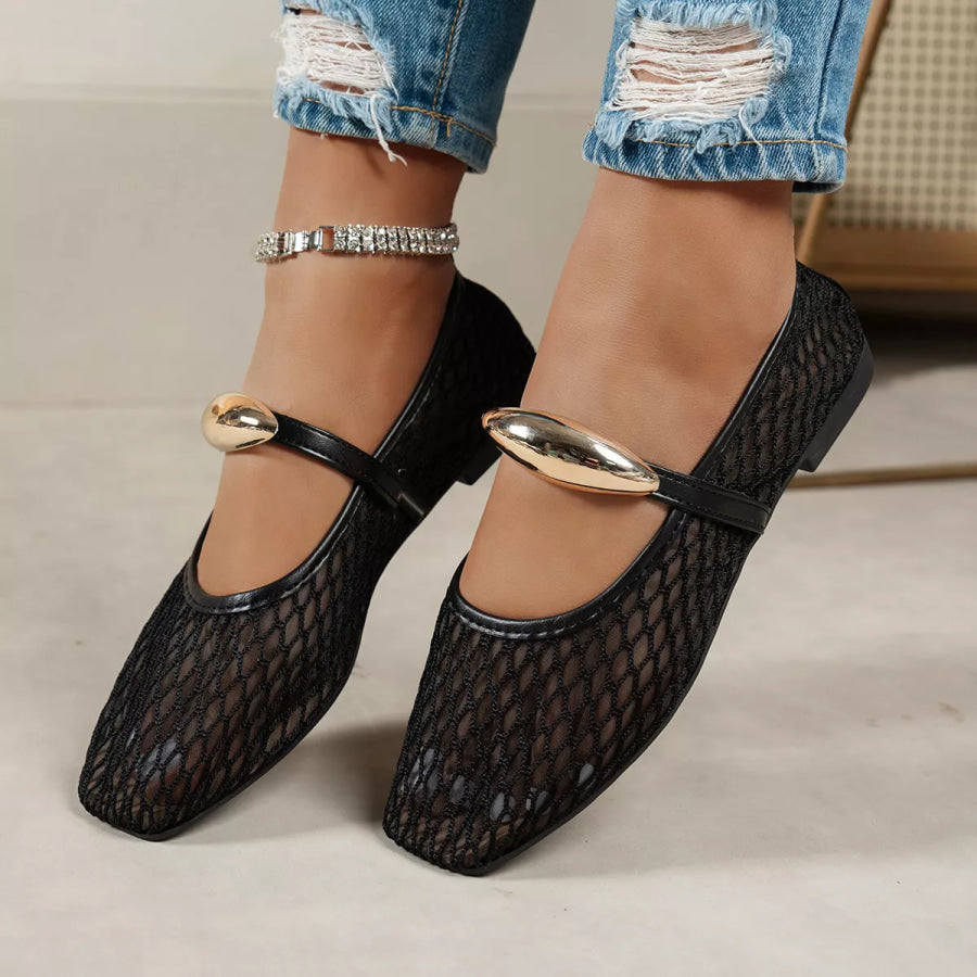 Square Toe Slip-Ons Black / 36 Apparel and Accessories