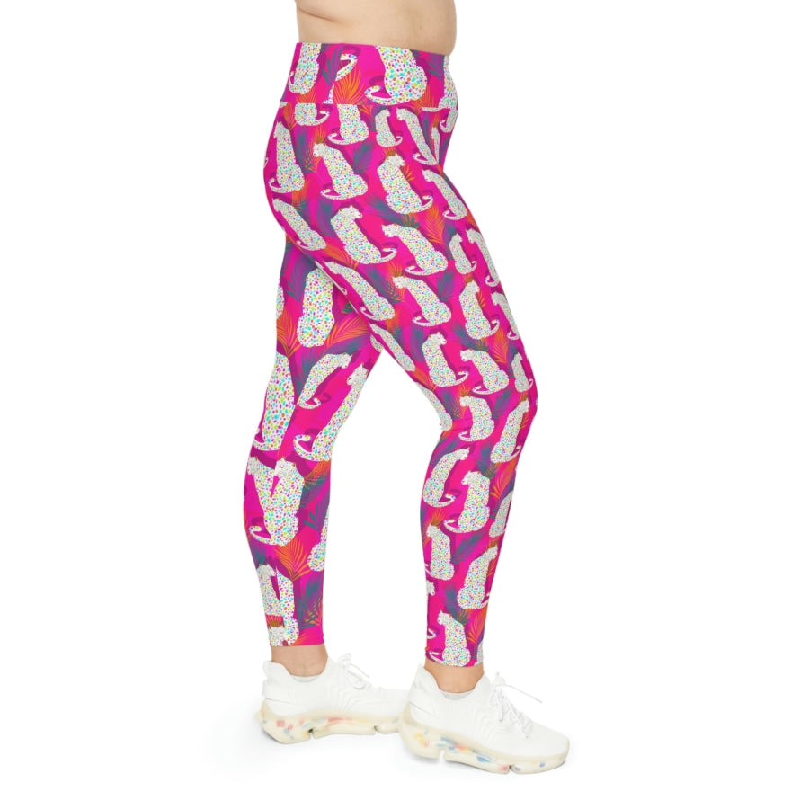 SRB Exclusive Design - Colourful Leopards - Plus Size Leggings All Over Prints