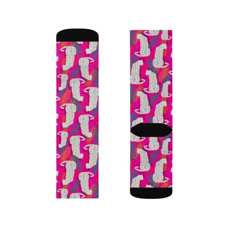 SRB Exclusive Design - Colourful Leopards - Socks All Over Prints