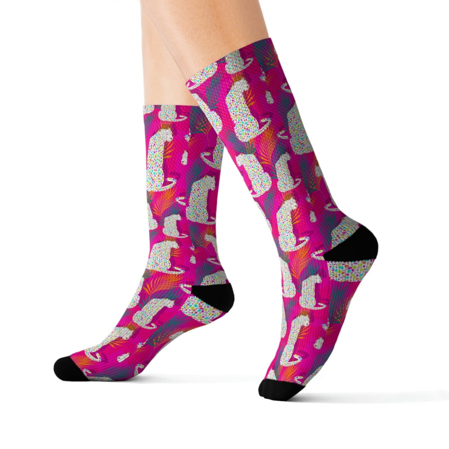 SRB Exclusive Design - Colourful Leopards - Socks S All Over Prints