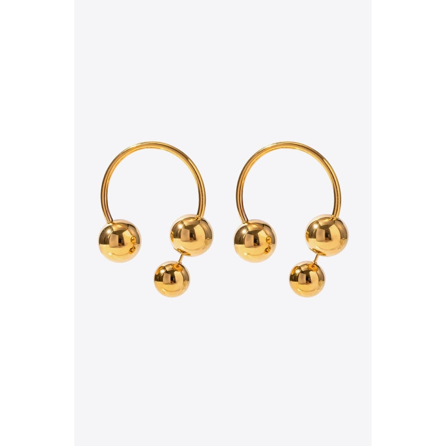 Stainless Steel Ball Earrings Gold / One Size