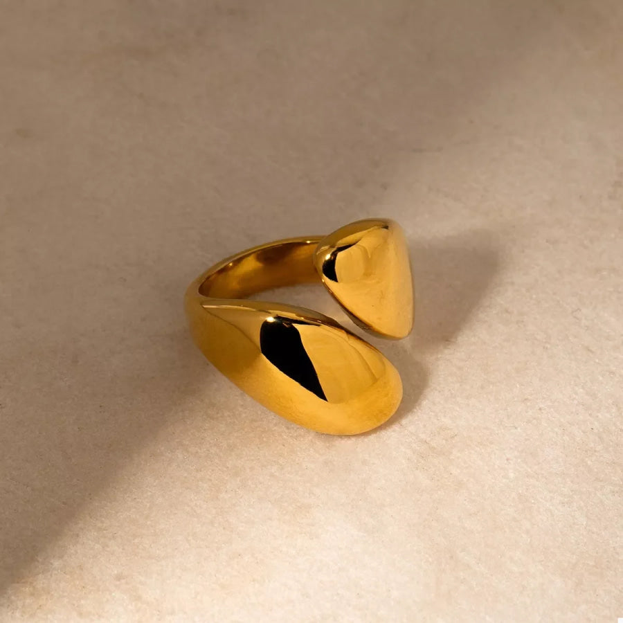 Stainless Steel Bypass Ring Gold / onesize Apparel and Accessories