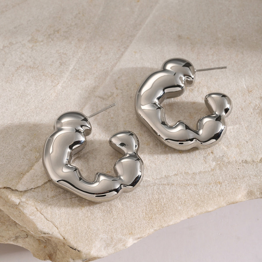 Stainless Steel C-Hoop Earrings Apparel and Accessories