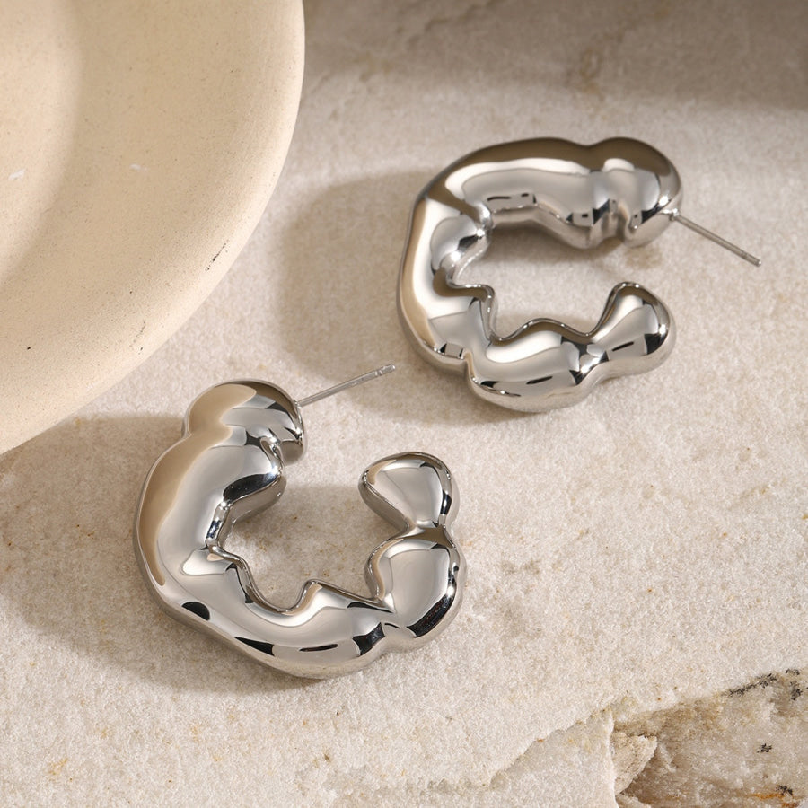 Stainless Steel C-Hoop Earrings Apparel and Accessories