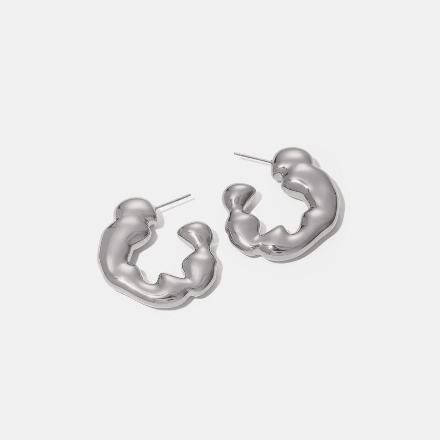 Stainless Steel C-Hoop Earrings Apparel and Accessories