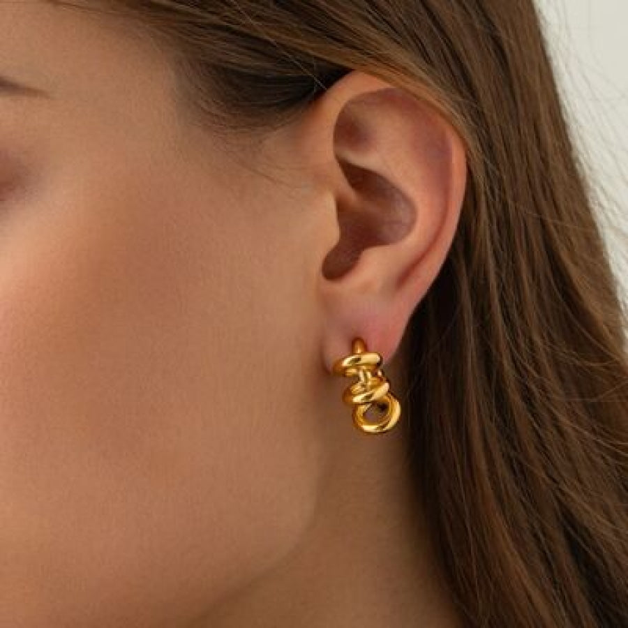 Stainless Steel C-Hoop Earrings Gold / One Size Clothing