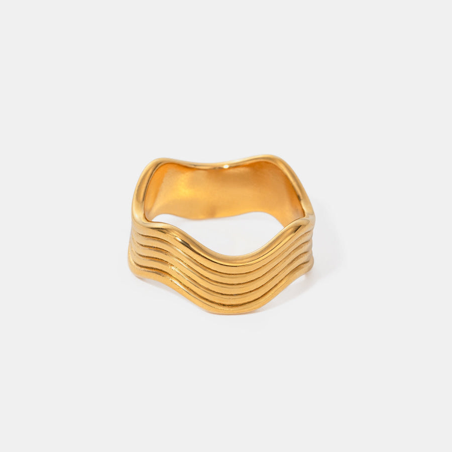 Stainless Steel Corrugated Ring Gold / 8 Apparel and Accessories