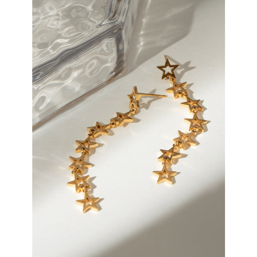 Stainless Steel Cutout Star Earrings Apparel and Accessories