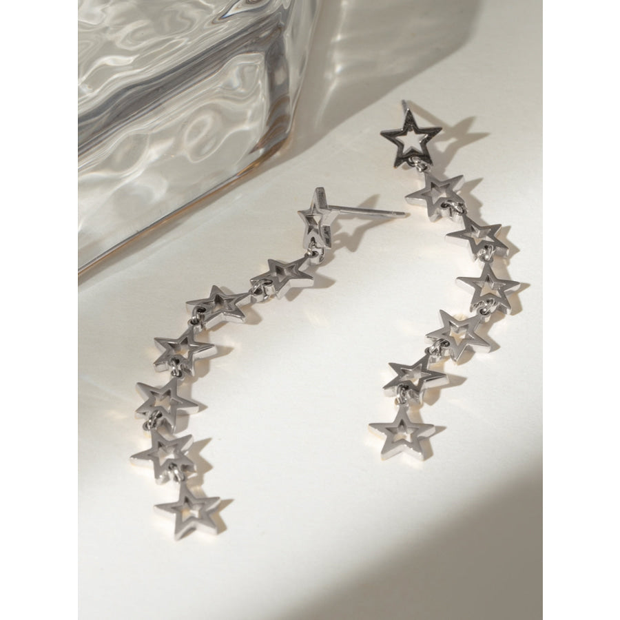 Stainless Steel Cutout Star Earrings Apparel and Accessories