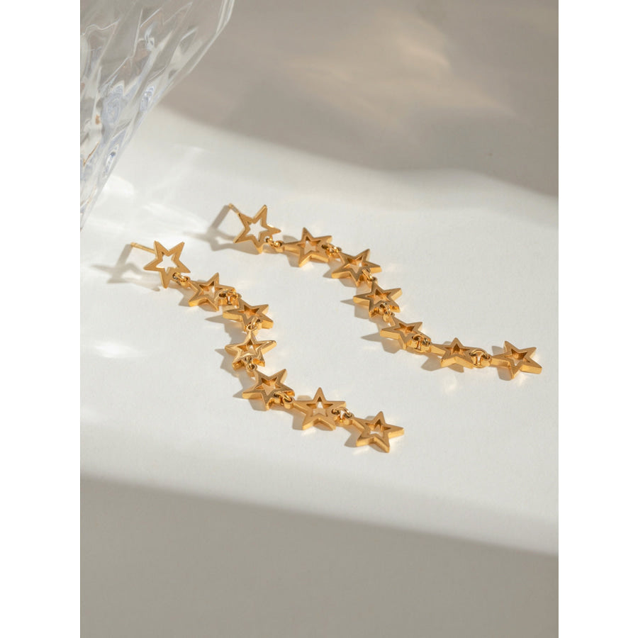 Stainless Steel Cutout Star Earrings Apparel and Accessories