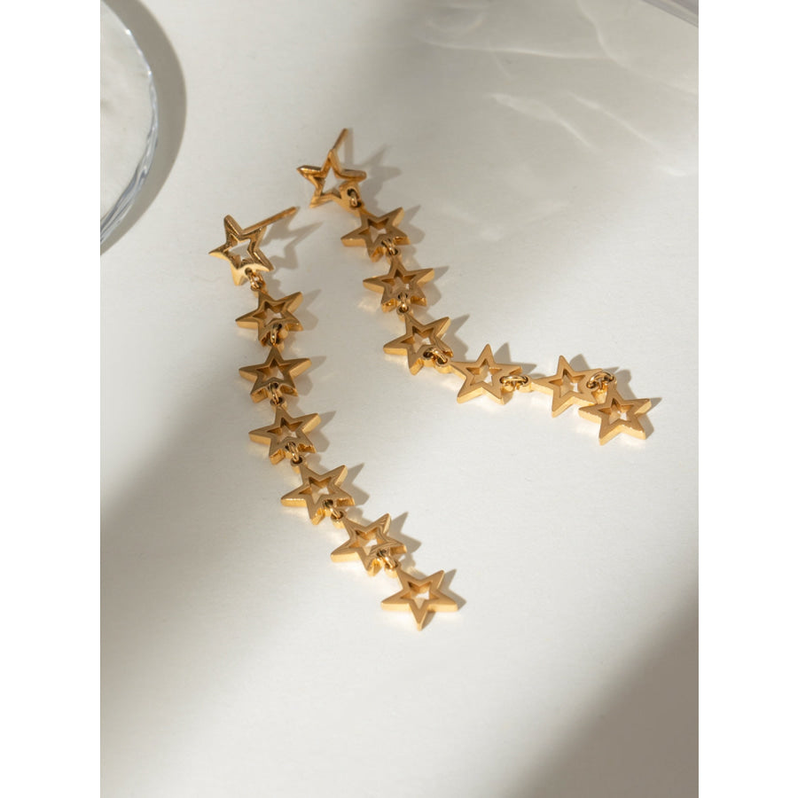 Stainless Steel Cutout Star Earrings Apparel and Accessories