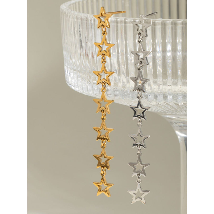 Stainless Steel Cutout Star Earrings Apparel and Accessories