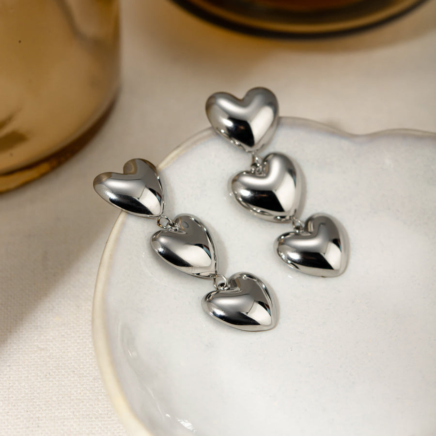 Stainless Steel Heart Earrings Apparel and Accessories