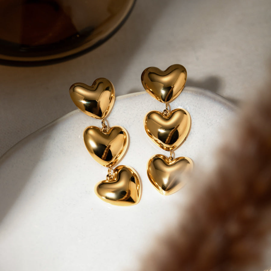 Stainless Steel Heart Earrings Apparel and Accessories