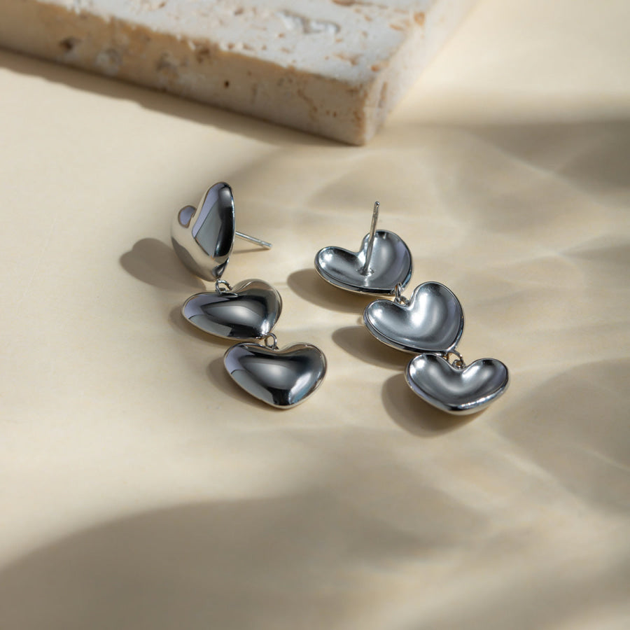 Stainless Steel Heart Earrings Apparel and Accessories