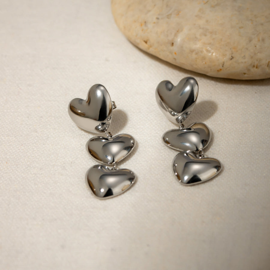 Stainless Steel Heart Earrings Apparel and Accessories