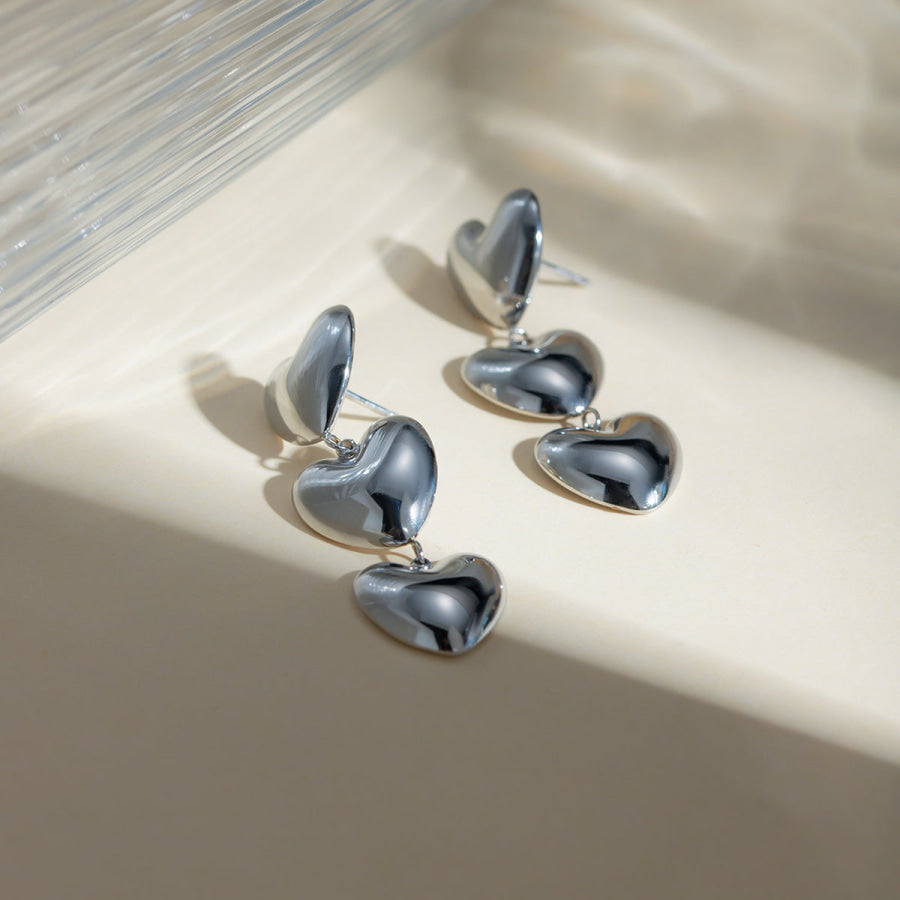 Stainless Steel Heart Earrings Apparel and Accessories