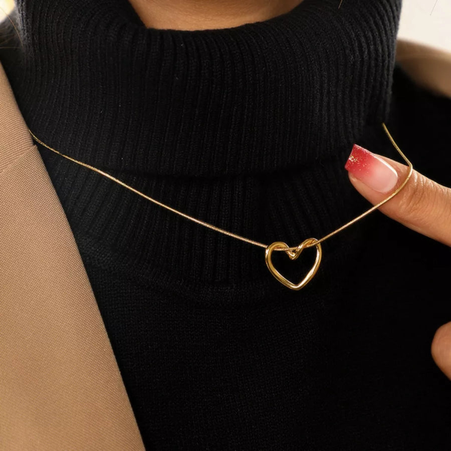 Stainless Steel Heart Necklace Apparel and Accessories