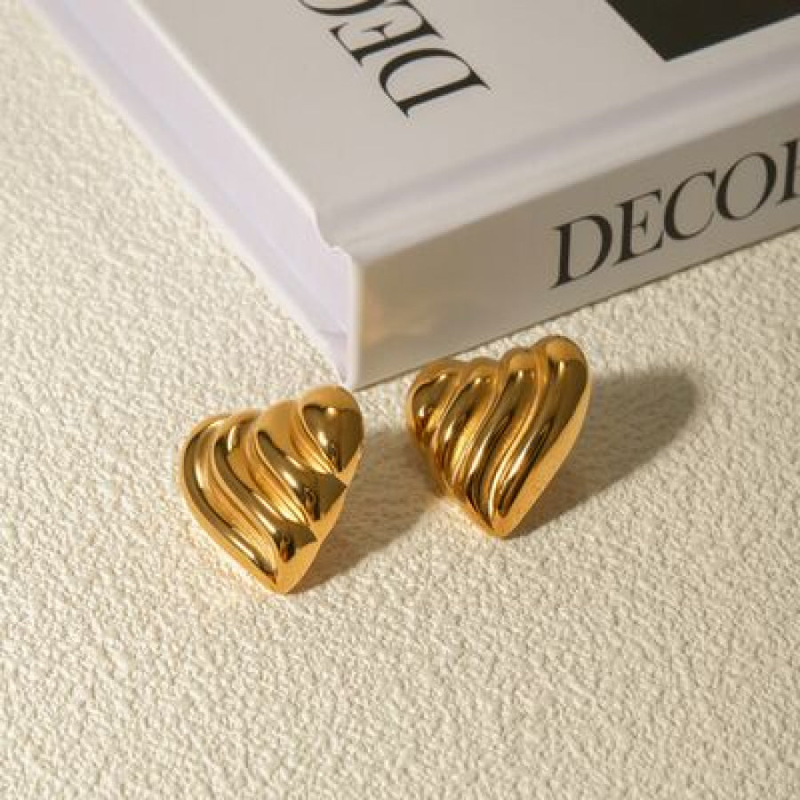 Stainless Steel Heart Shape Stud Earrings Apparel and Accessories