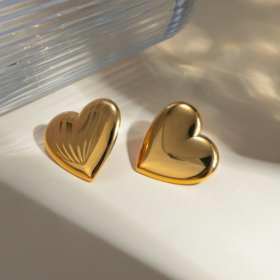 Stainless Steel Heart Stud Earrings Apparel and Accessories