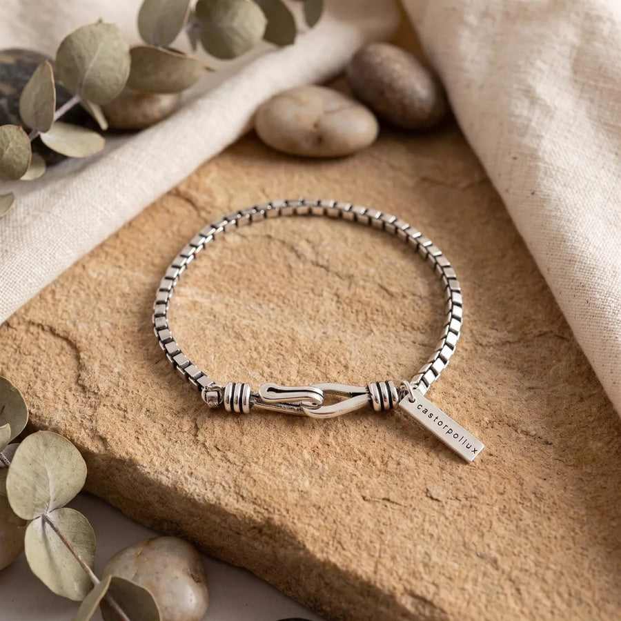 Stainless Steel Knot Clasp Chain Bracelet Silver / onesize Apparel and Accessories