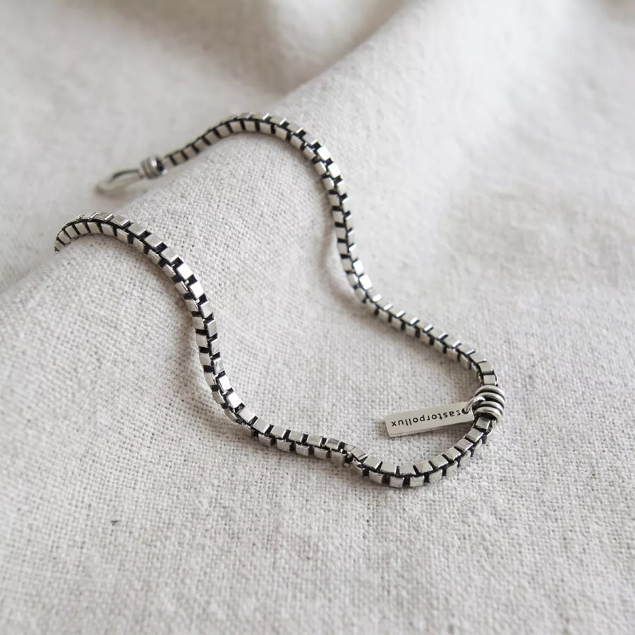 Stainless Steel Knot Clasp Chain Bracelet Silver / onesize Apparel and Accessories