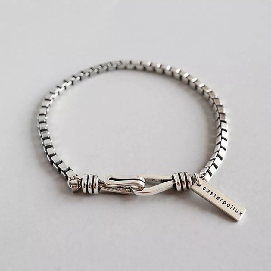 Stainless Steel Knot Clasp Chain Bracelet Silver / onesize Apparel and Accessories