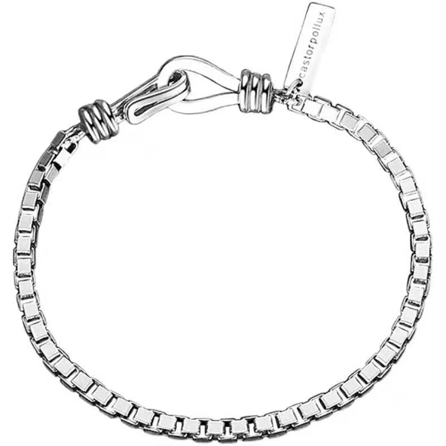 Stainless Steel Knot Clasp Chain Bracelet Silver / onesize Apparel and Accessories