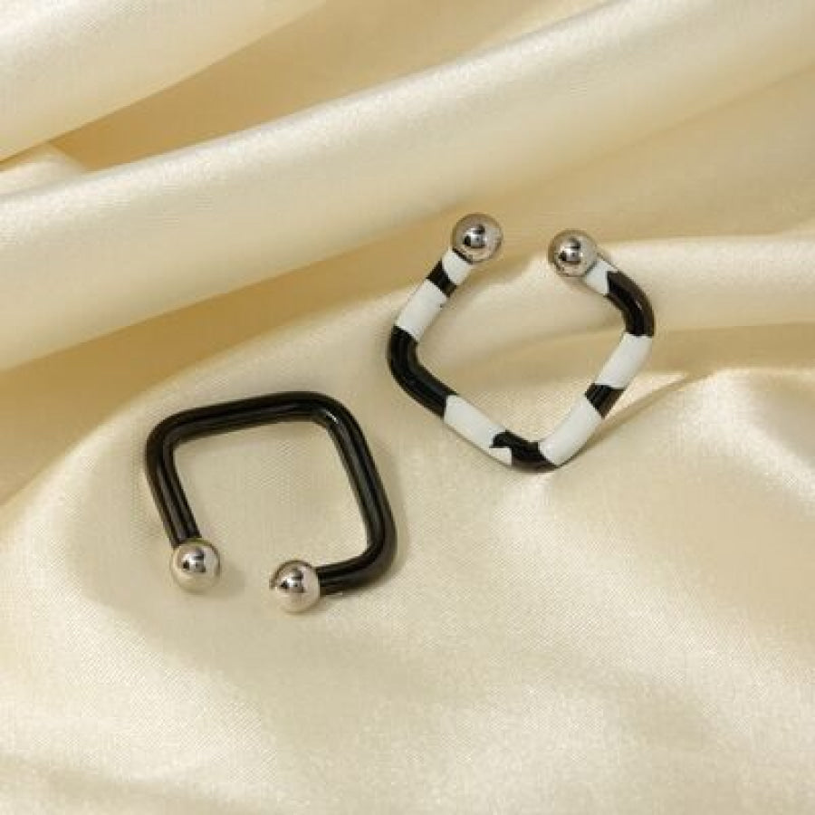 Stainless Steel Oil Drip Cuff Earrings Style A / One Size Apparel and Accessories