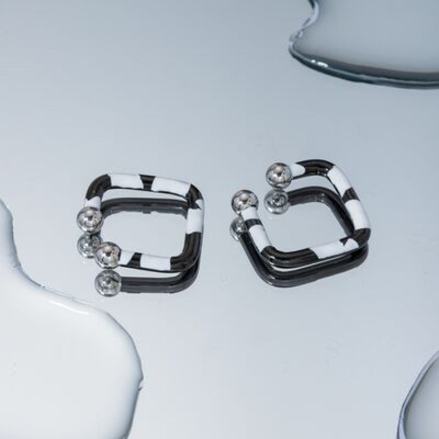 Stainless Steel Oil Drip Cuff Earrings Style A / One Size Apparel and Accessories