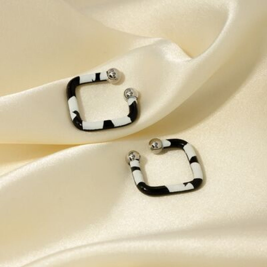 Stainless Steel Oil Drip Cuff Earrings Style A / One Size Apparel and Accessories