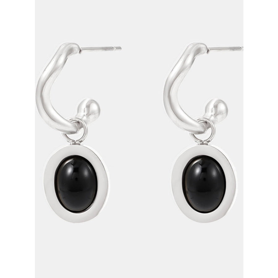 Stainless Steel Oval Drop Earrings Apparel and Accessories