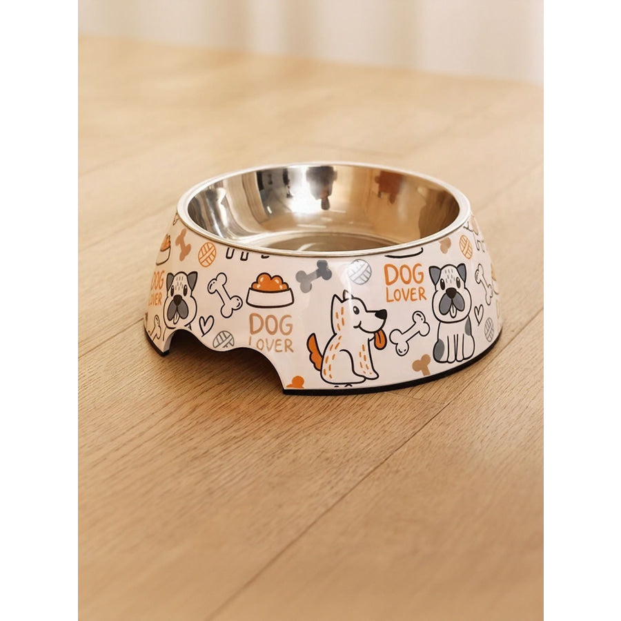 Stainless Steel Pet Bowl Dog Lover Pattern / S Apparel and Accessories