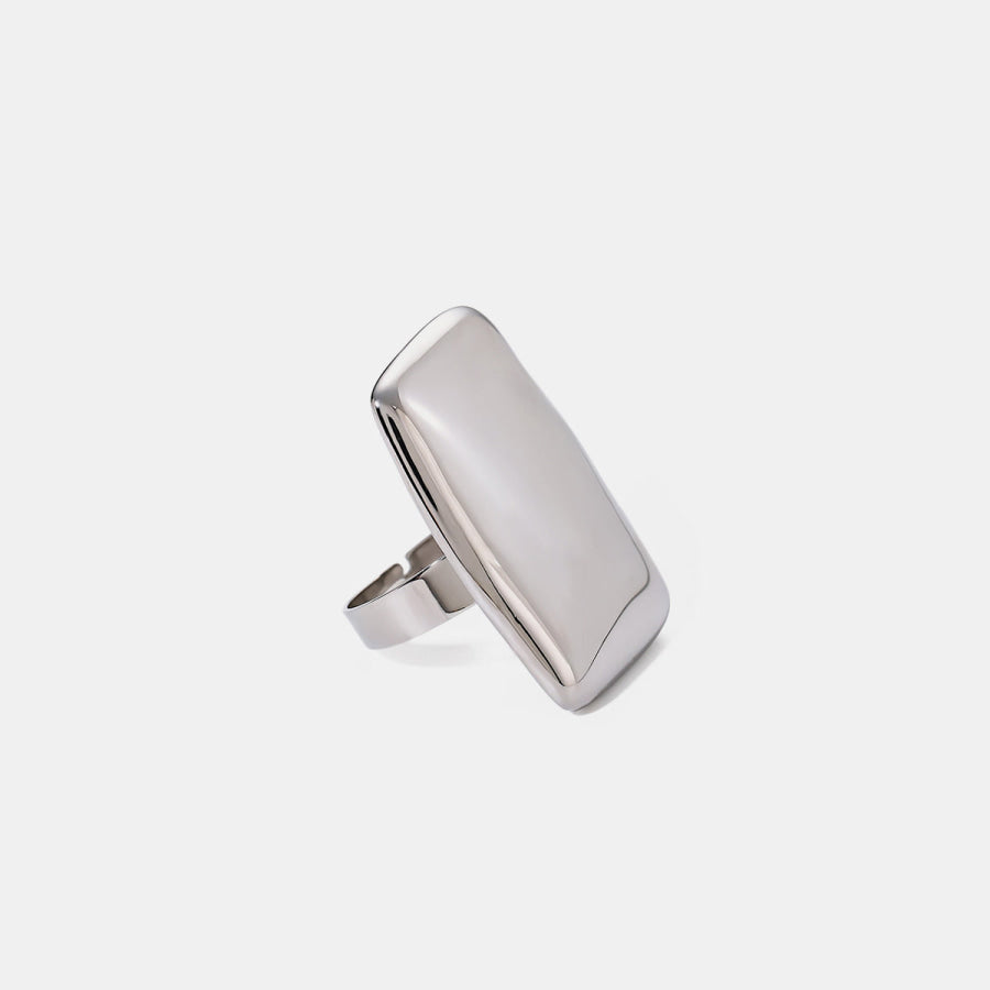 Stainless Steel Rectangle Adjustable Open Ring Apparel and Accessories