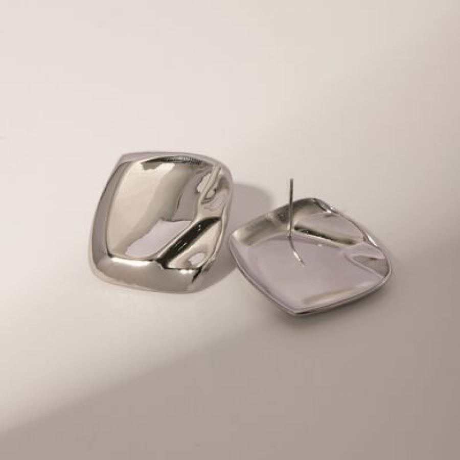 Stainless Steel Square Stud Earrings Apparel and Accessories