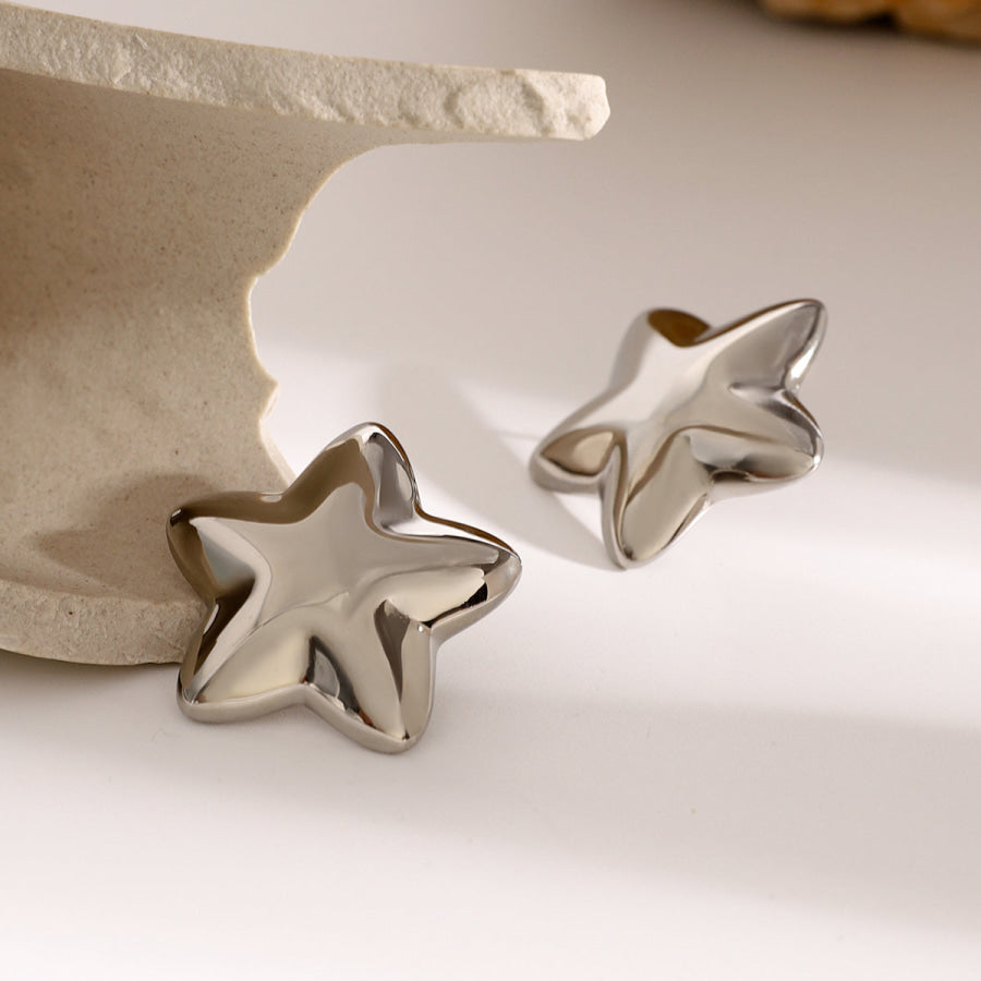 Stainless Steel Star Stud Earrings Apparel and Accessories