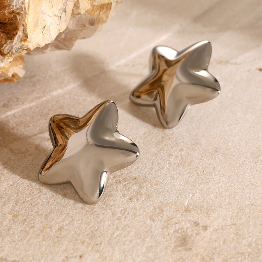 Stainless Steel Star Stud Earrings Apparel and Accessories