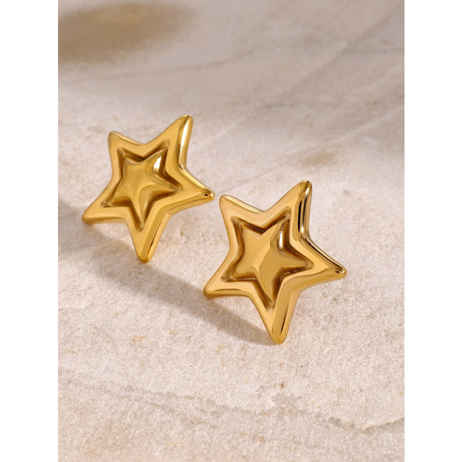 Stainless Steel Star Stud Earrings Apparel and Accessories