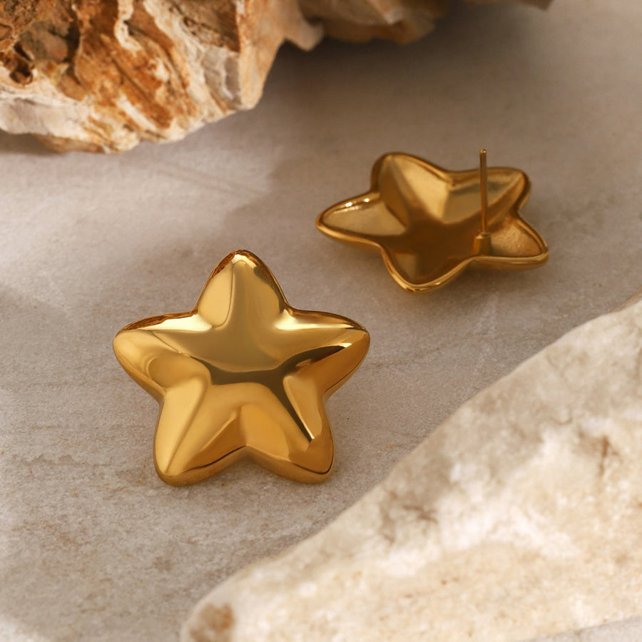 Stainless Steel Star Stud Earrings Apparel and Accessories