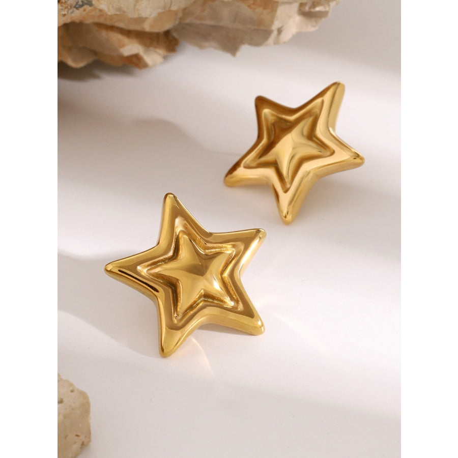 Stainless Steel Star Stud Earrings Apparel and Accessories