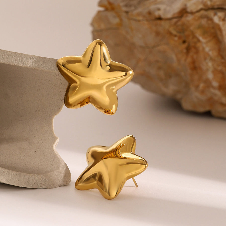 Stainless Steel Star Stud Earrings Apparel and Accessories